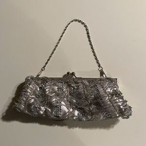 Embellished silver bag